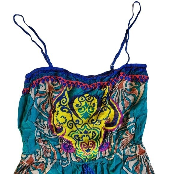 Flying Tomato multi-color spaghetti strap shorts romper sz M - Picture 3 of 12